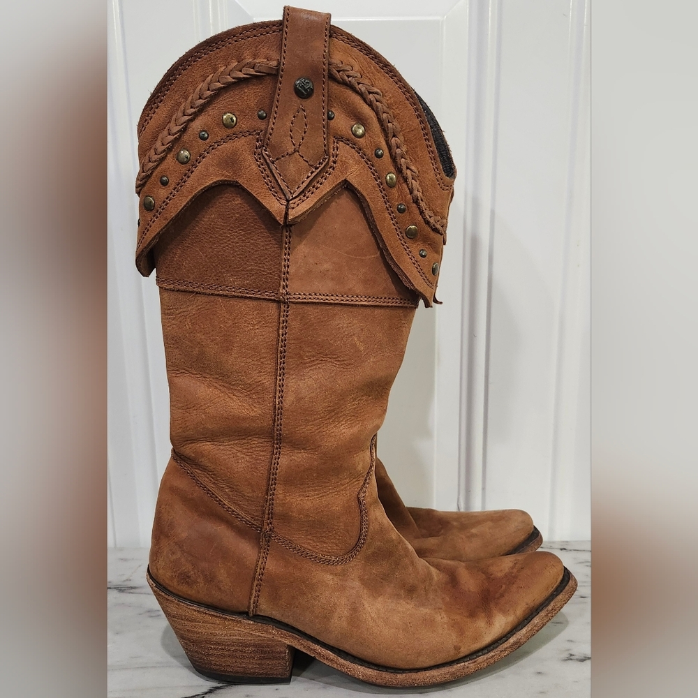 Liberty Black Chestnut Brown Western Cowboy Cowgirl Boots Women's Size 7 1/2
